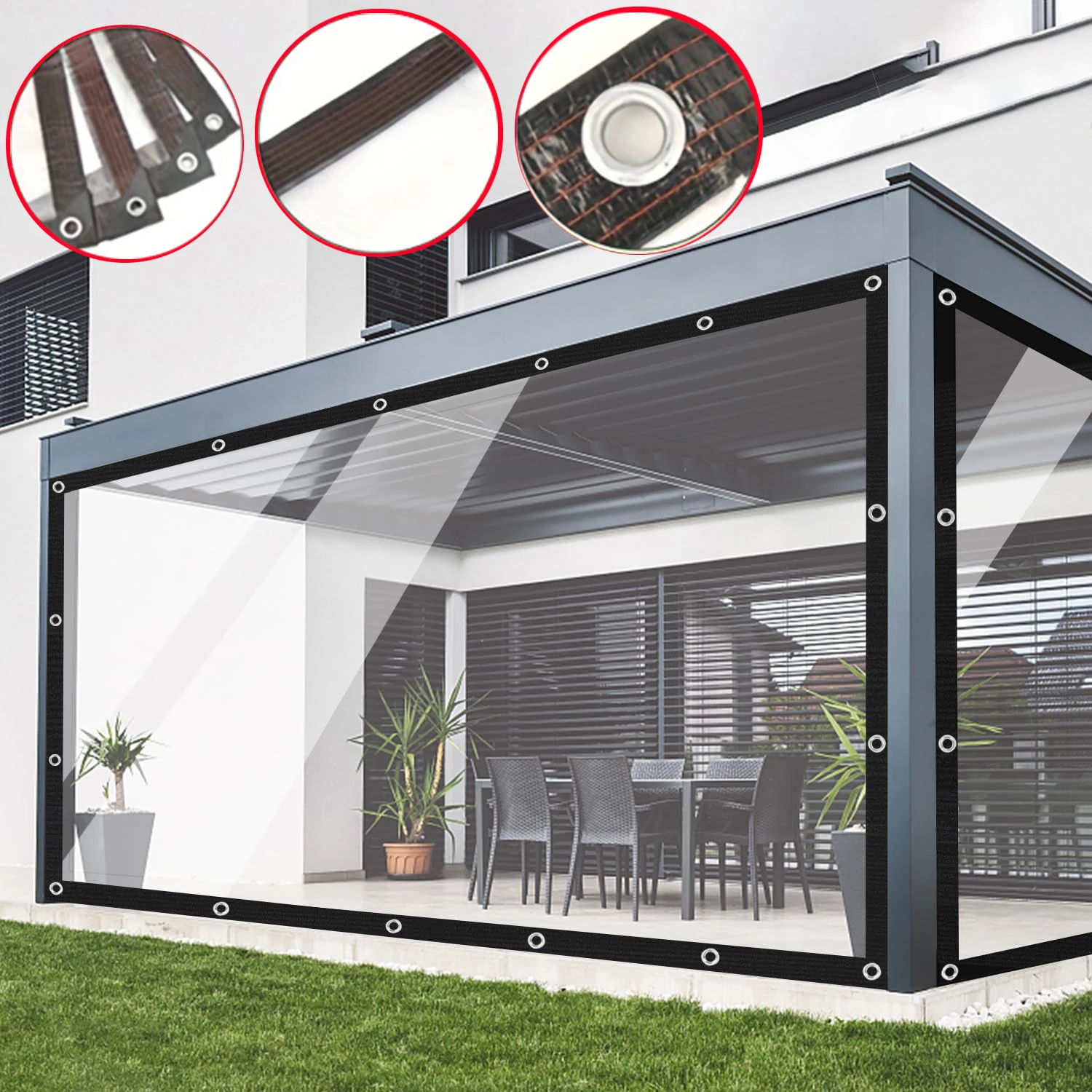 Paño impermeable transparente, tela de aceite a prueba de viento, tela de plástico a prueba de lluvia, lona aislante de película a prueba de frío para plantas