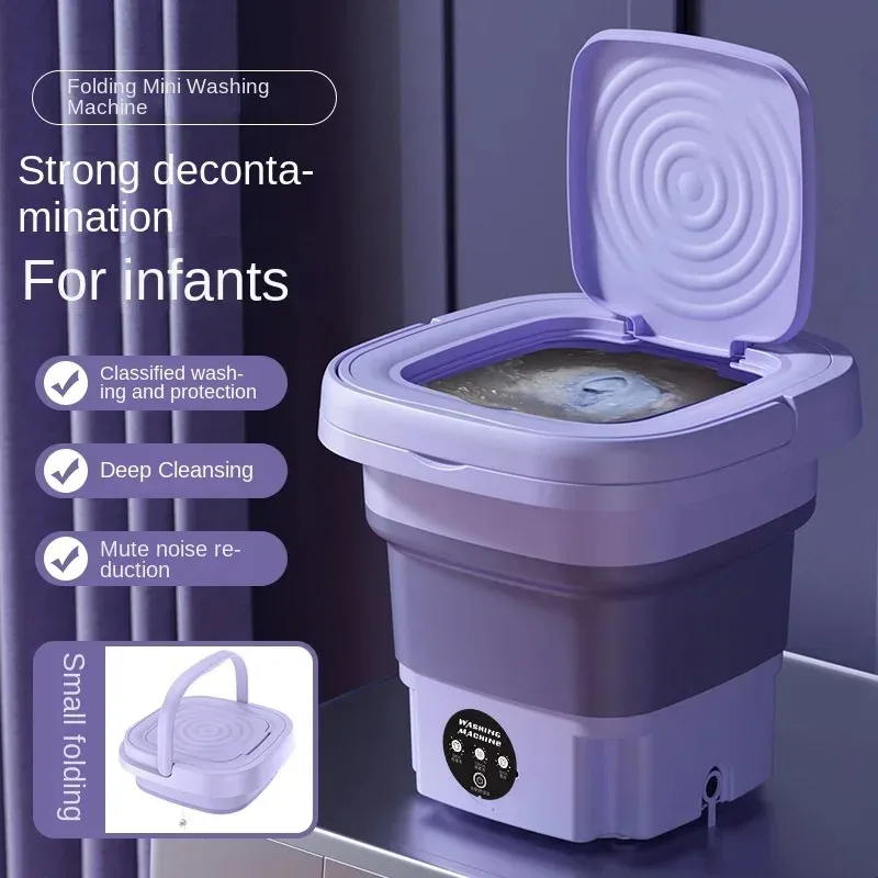 Petite Machine à laver pliante Portable, seau pour vêtements, chaussettes, sous-vêtements, lave-linge de nettoyage, petite Machine à laver Portable de voyage