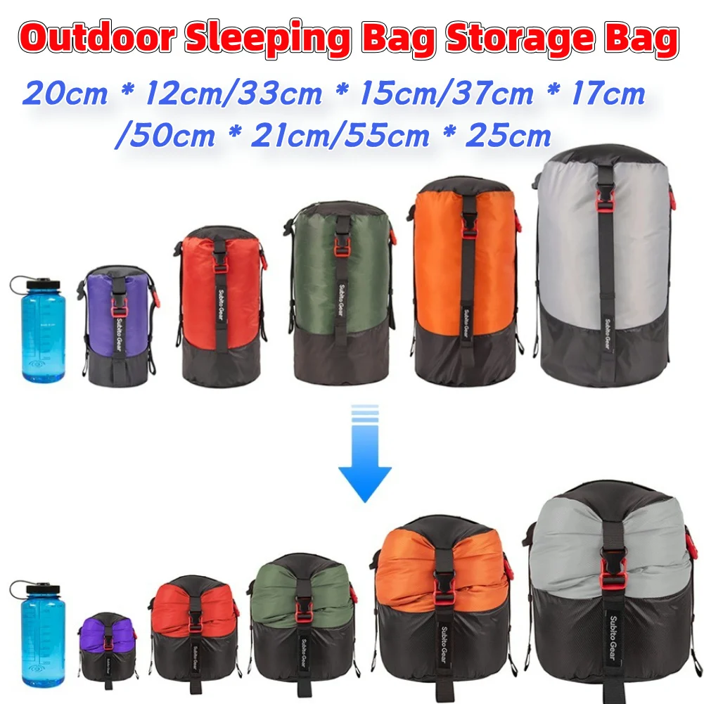 Outdoor Sleeping Bag Stuff Sack Waterproof Camping Sleeping Bag Compression Pack Large Capacity Space Saving for Camping Hiking