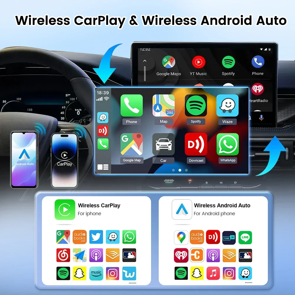 Carlinkit Smart Wireless Carplay Box Car Play Dvd Tv Ai Box Video Android System Adapter Usb Carplay dla Apple Youtube