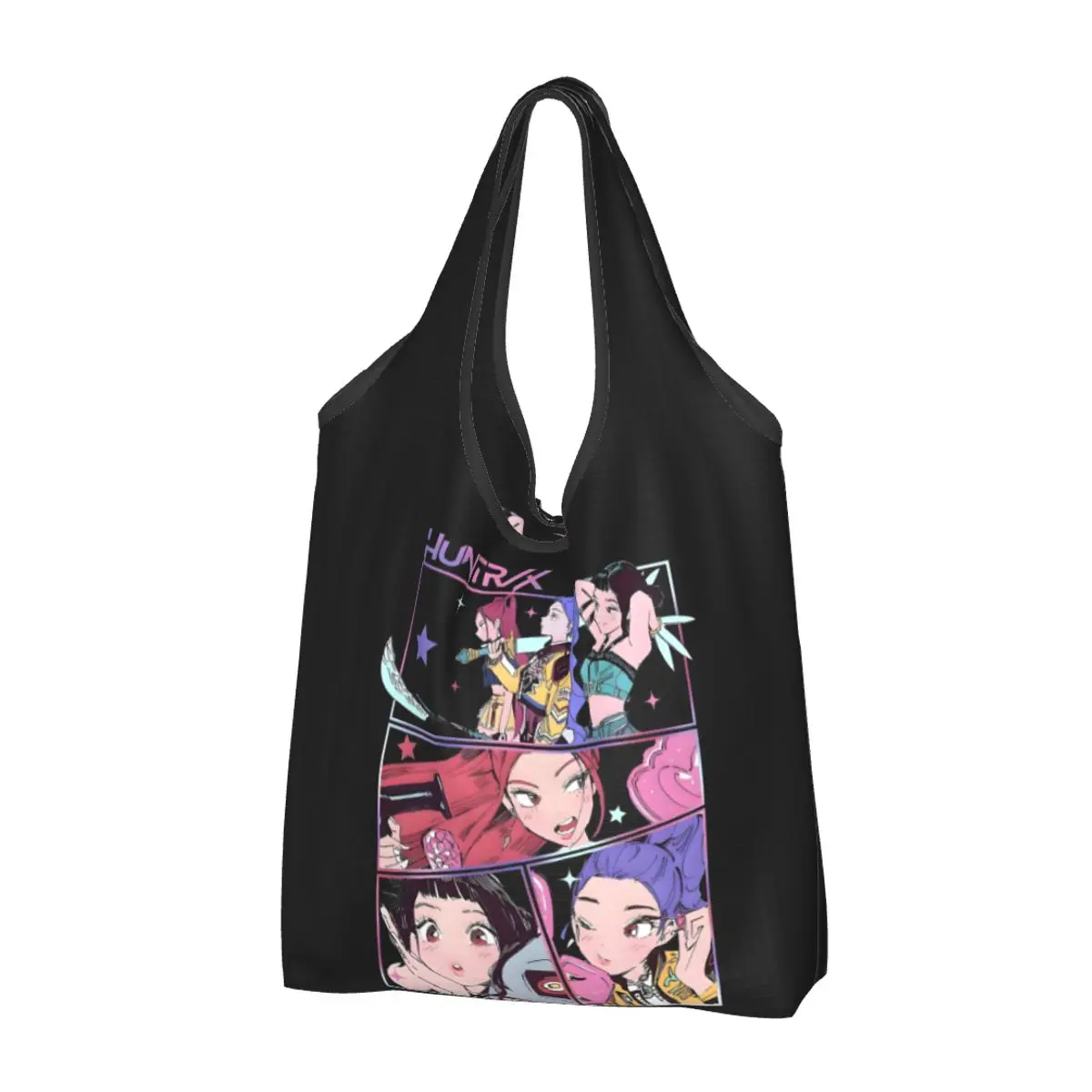 sacola-de-compras-fofa-personalizada-kpop-hunter-demons-bolsa-portatil-de-ombro-para-compras-huntrix