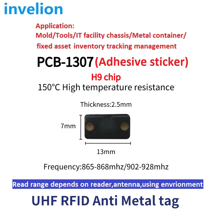 Imagem -06 - Microplaqueta da Frequência Ultraelevada 865mhz Impinj da Etiqueta do Metal do Rfid do Esparadrapo 915mhz Epc Gen2 do Rfid das Etiquetas do Metal do Vário Tamanho da Longa Distância