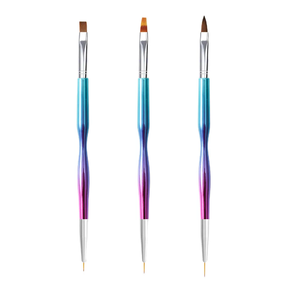 

3pcs Pen Set Premium Art Brush Pens For Manicure Diy Double-Headed Gel Painting Tool Nails Decor Accessory Nail Painting Pens
