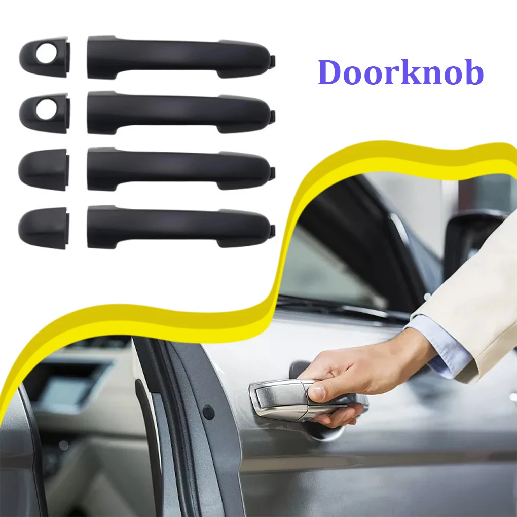 4pcs/set Reliable And Durable Car Exterior Door Handle Front Left Placement Black Appearance Is