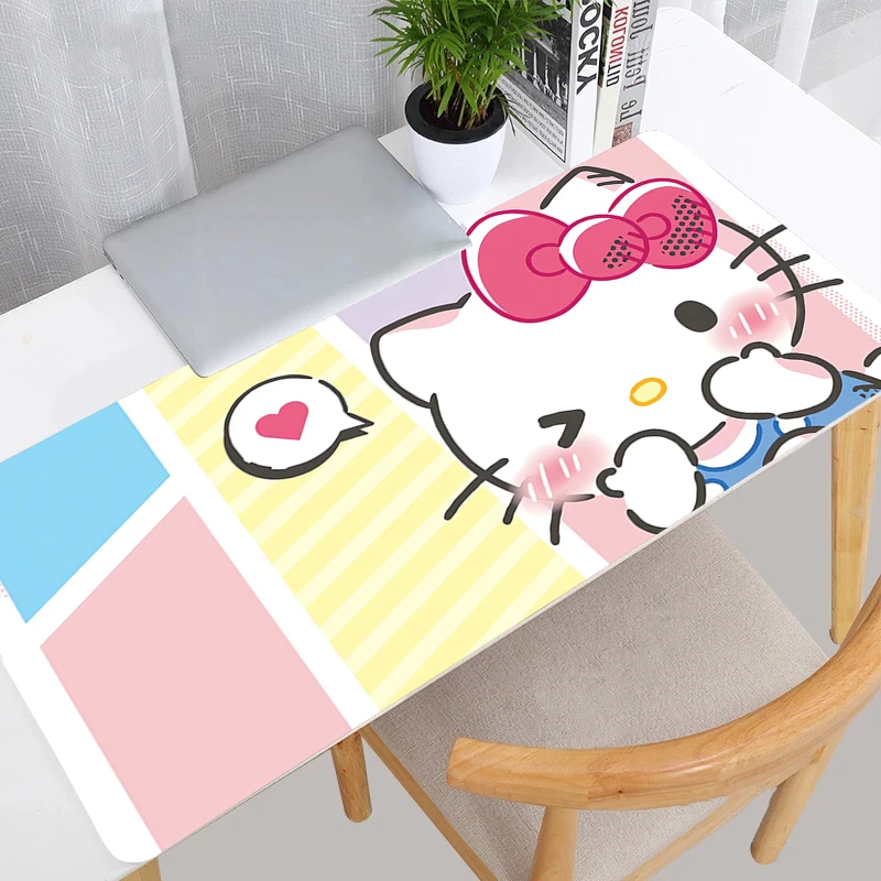 

Kawaii Cartoon Anime Mouse Pad Laptop Pink Sanrio Hello Kitty Desk Mat XXL Gaming Accessores Mousepad PC Cute Gamer Keyboard Rug