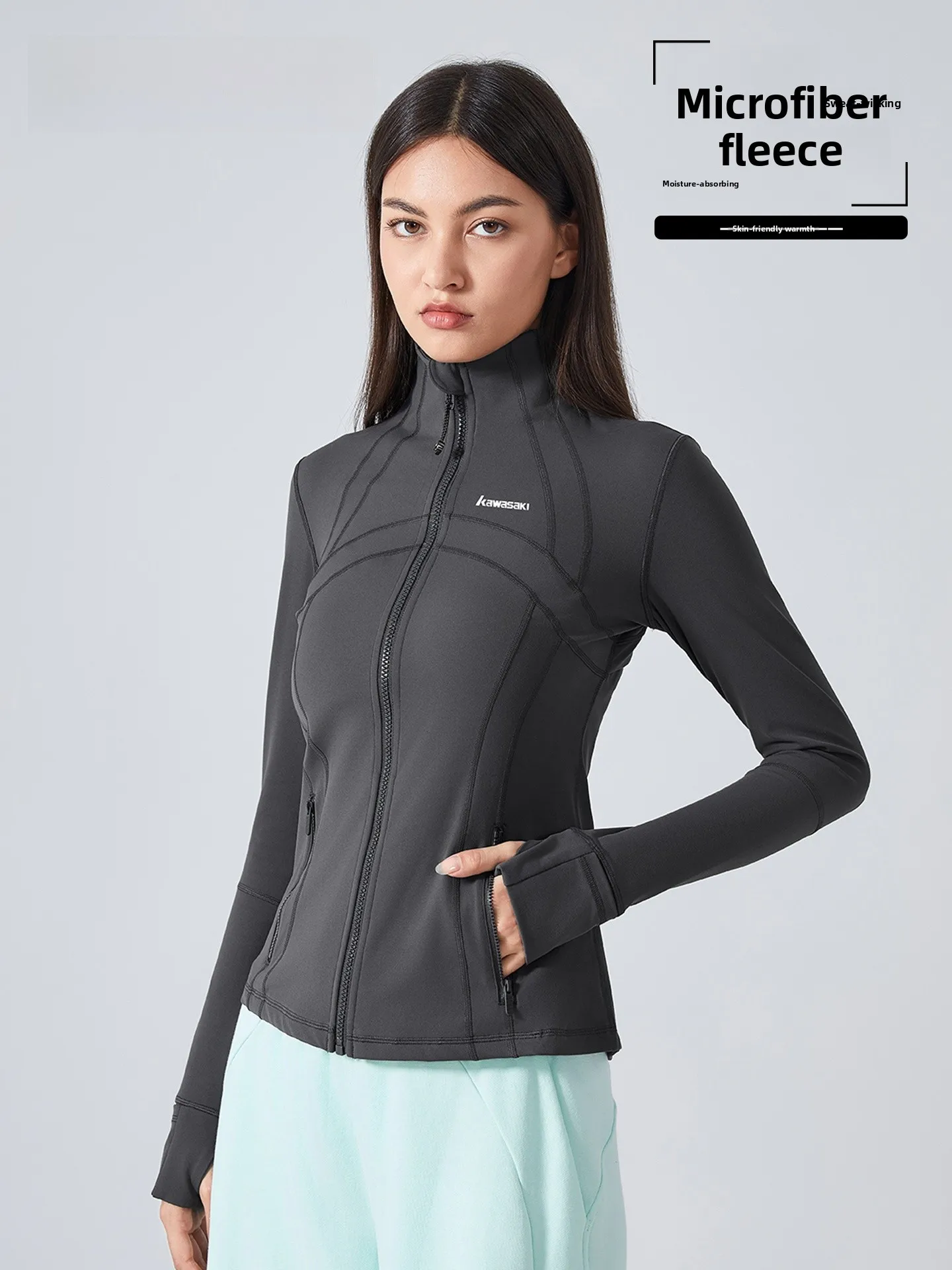 

Lightweight Outdoor Yoga Fitn Sports Training Running Top Breathable Nylon Spandex Women's Slim Fit Spring Outerwear