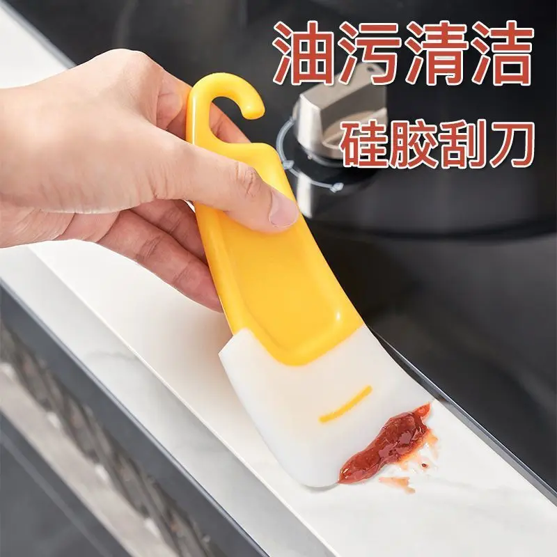 Cleaning Spatula Kitchen Scraper Soft Blade Scraper Brush Dirty Pan Pot Dishes Cleaner Tools Cooking Baking Tool Kitchen Gadget
