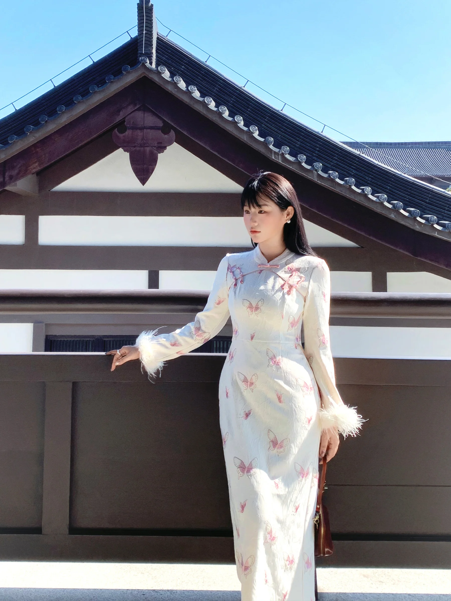 

Новое китайское платье-ципао с зауженной талией, приталенное, из мягкого полиэстера, А-силуэт, без рукавов