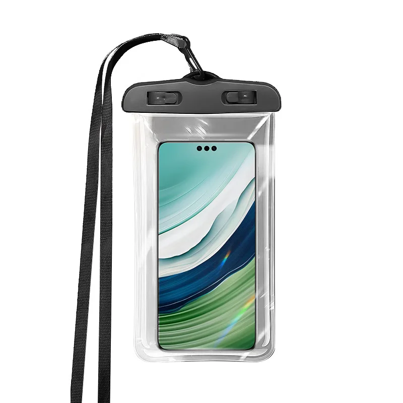 حقيبة مقاومة للماء للهاتف الخلوي شفافة للغاية يمكنها لمس الشاشة لالتقاط صور السباحة والتجديف جراب هاتف محمول مقاوم للماء