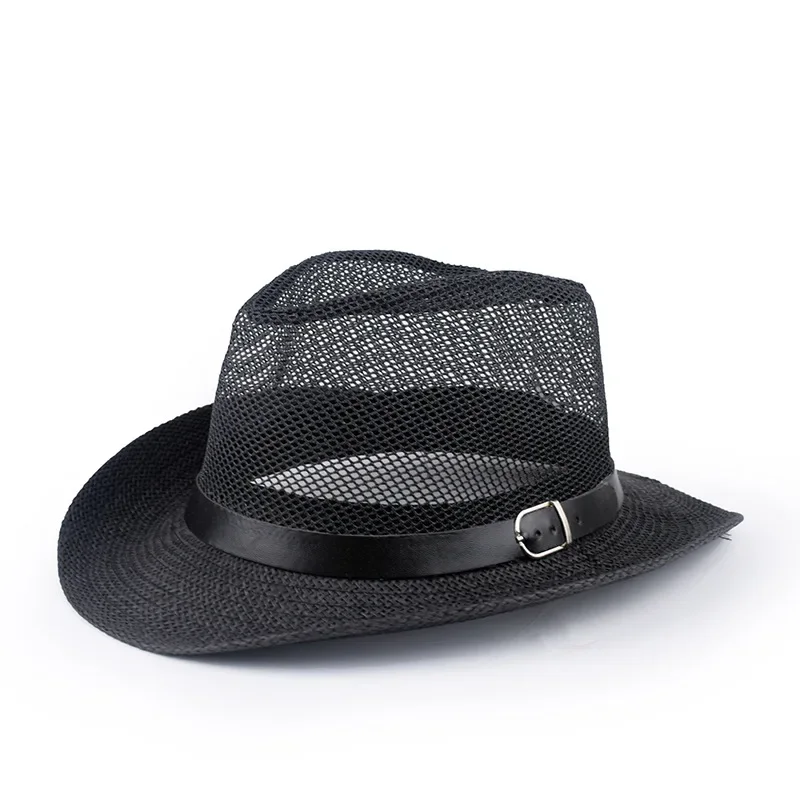 

Summer Breathable Mesh Men's Top Hat Middle-aged and Elderly Hat English Jazz Hat Hollow Sun Hats