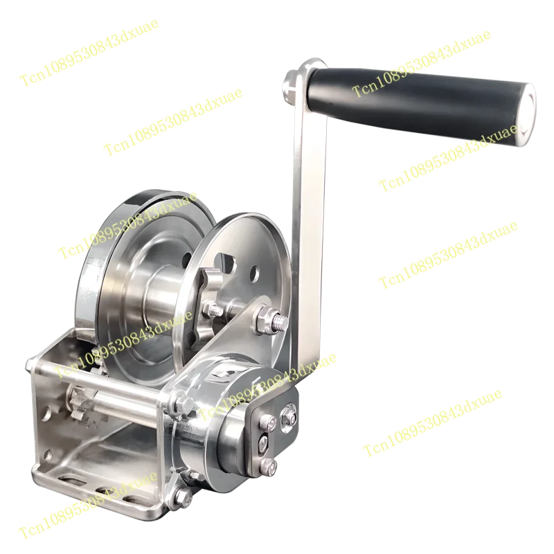 800LBS Heavy Duty Stainless Steel Self-Locking Hand Crank Winch Manual Lifting Cable Hoist Industrial Hanging Tool