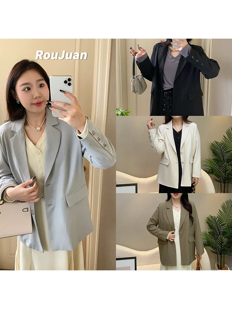 

Early Autumn plus Size Meat Roll Home Sle Versatile Multicolor Quali Fabric Outerwear oulder Pad Jaet for Women