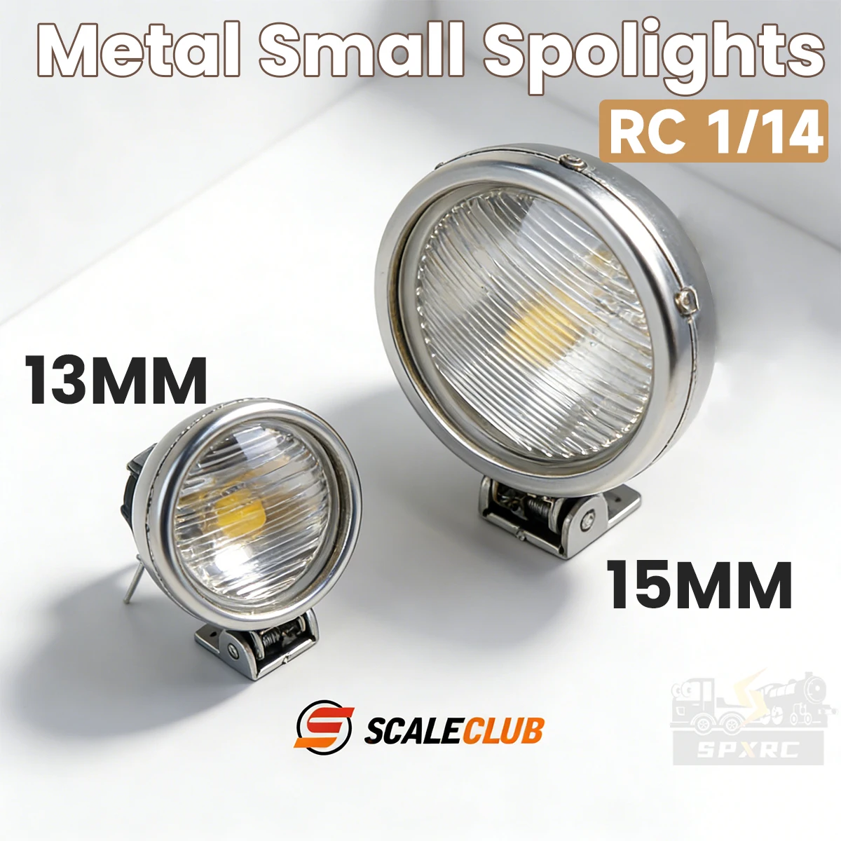 13MM 15MM Kleine Runde Scheinwerferlampe für 1/14 Tamiya Traktor Schlamm-Kletter-Offroad-Truck Ferngesteuertes Spielzeugmodell Teile