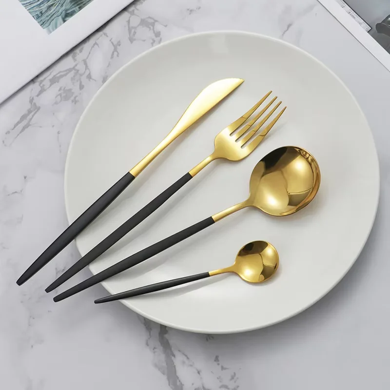 5/20 Piece Stainless Steel Cutlery Set, including Steak Knife, Fork, Spoon, Tea Spoon and Fork, Suitable for Families, Restauran