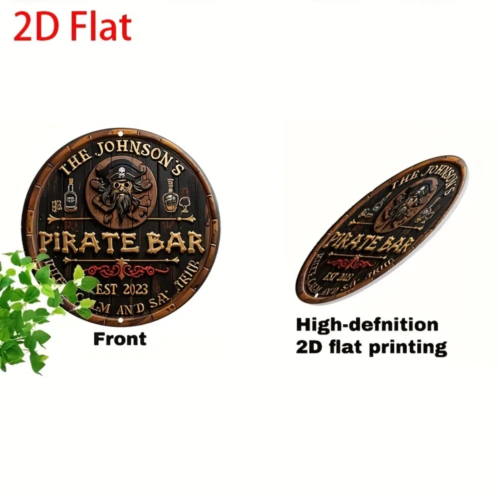 لافتة معدنية عتيقة "The Johnson Pirate Bar" - فن ألومنيوم بتصميم جمجمة لديكور الهالوين والبار