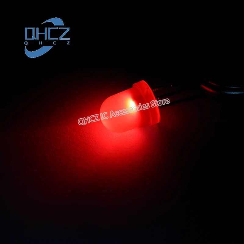 50pcs 8mm red emerald green LED Light two-color common cloudy fog F8 frosted LED light-emitting diode indicator for DIY