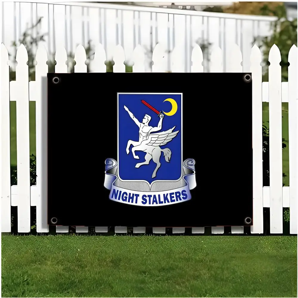 military unit N-Night Stalkers Flags Edgeless four-ring hanging decor indoor outdoor compatible easy for hanging display