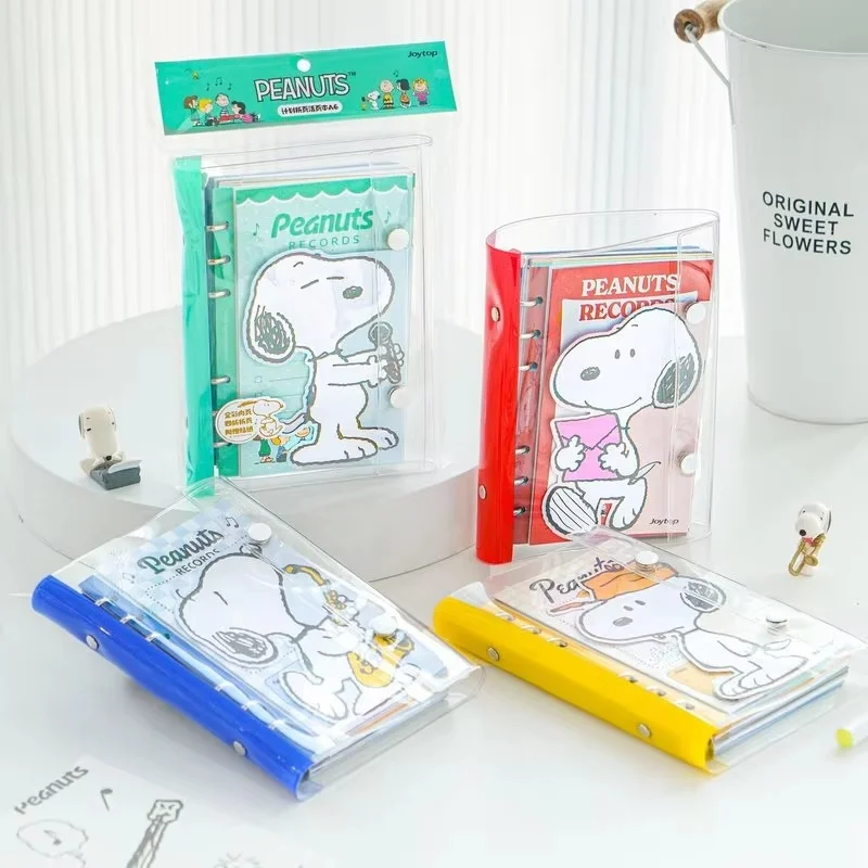 Anime Snoopy Concert Series A6 Folding Loose-Leaf Cartoon Student Portable Color Multi-Function Notebook Stationery Gift