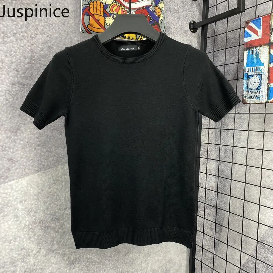 الشتاء الصلبة سميكة نصف الياقة المدورة سترة الرجال ضئيلة عادية شارع العليا قاع قميص قصيرة الأكمام البلوزات الذكور الملابس