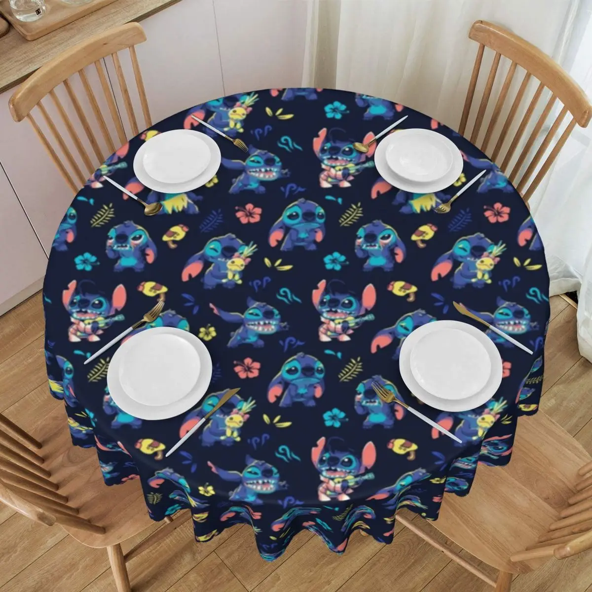 Customized Round Tablecloth Tablecloth 60 inches Kitchen Dinning Table Cloth Spillproof Disney Anime Table Cover