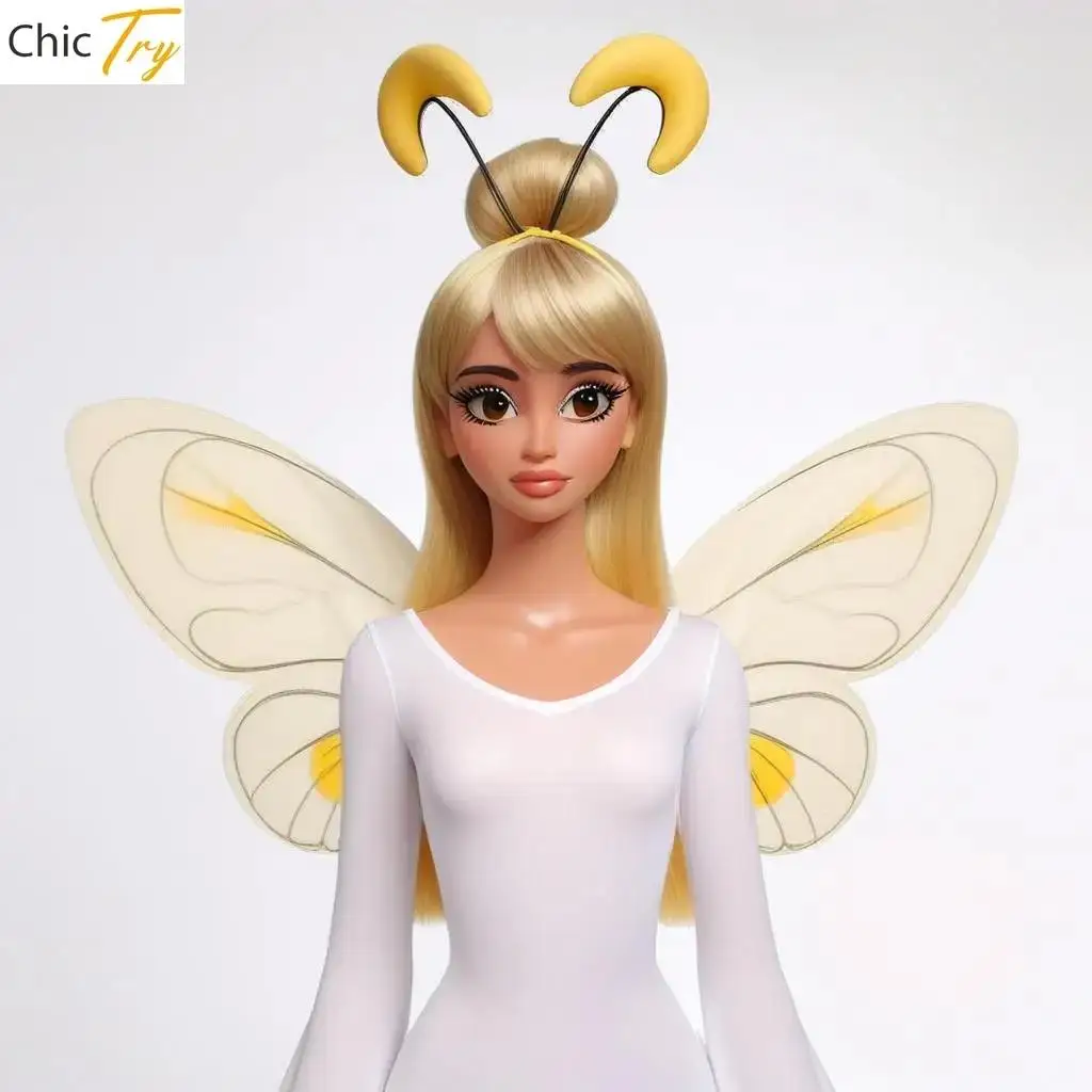 

3-х предметный костюм желтой пчелы для косплея на Хэллоуин для девочек, повязка на голову с изображением пчелы, повязка на голову с крыльями, волшебная палочка, забавное платье, комплект сказочного реквизита