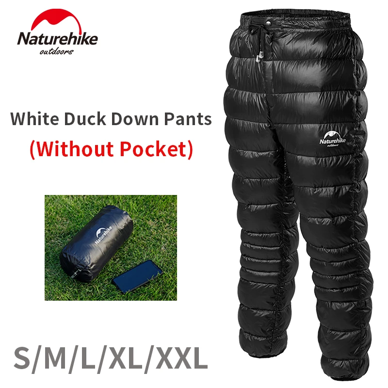 Naturehike White Duck Down Pant Winter Warm Insulation Waterproof 750F 20D 400T Nylon Ultralight Outdoor Hiking Thermal Trousers