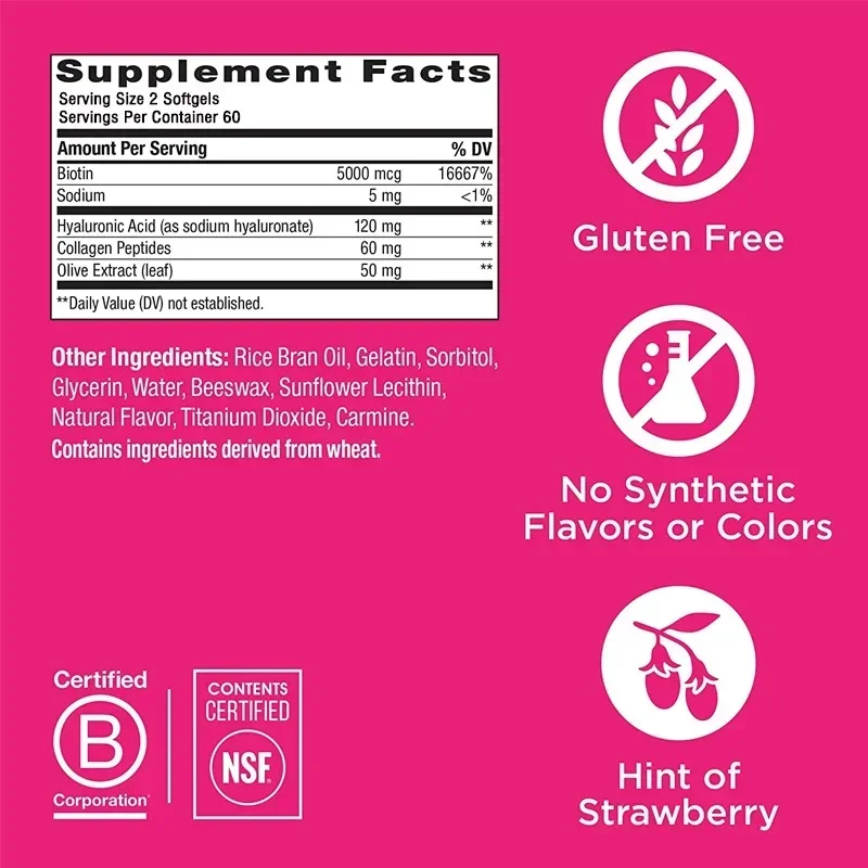 Ultra Strength Beauty Capsules - Anti-aging, Supports Skin, Hair and Nail Health, Promote Collagen Production, Boosts Energy