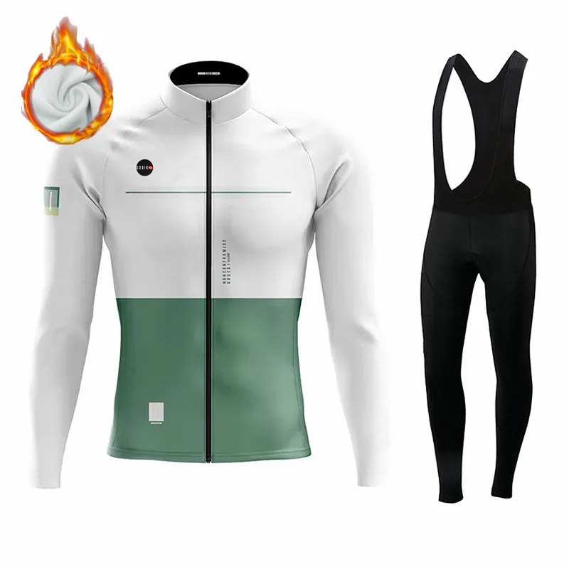 Pro Gobikful-Conjunto de Jersey de Ciclismo de lana térmica para invierno, Ropa de bicicleta de manga larga, Maillot para bicicleta de montaña, traje de Ciclismo