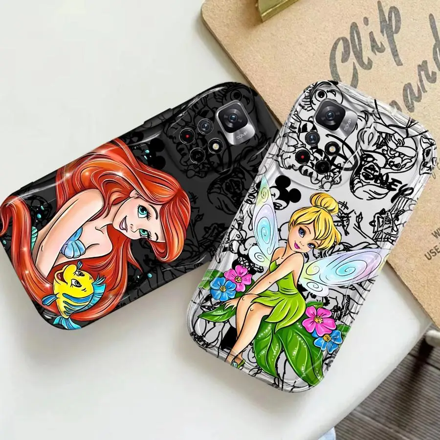 Disney Princess Funny Phone Case for Xiaomi Redmi Note 11 Pro 5G 9 12S 11S 12 13 11 Pro Plus 10S 10 Pro 13 5G Capa Coque Cover