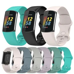 Silicone Strap For Fitbit Charge 6 band Accessories official soft Replacement wristband Sport Bracelet for Fitbit Charge 5 bands