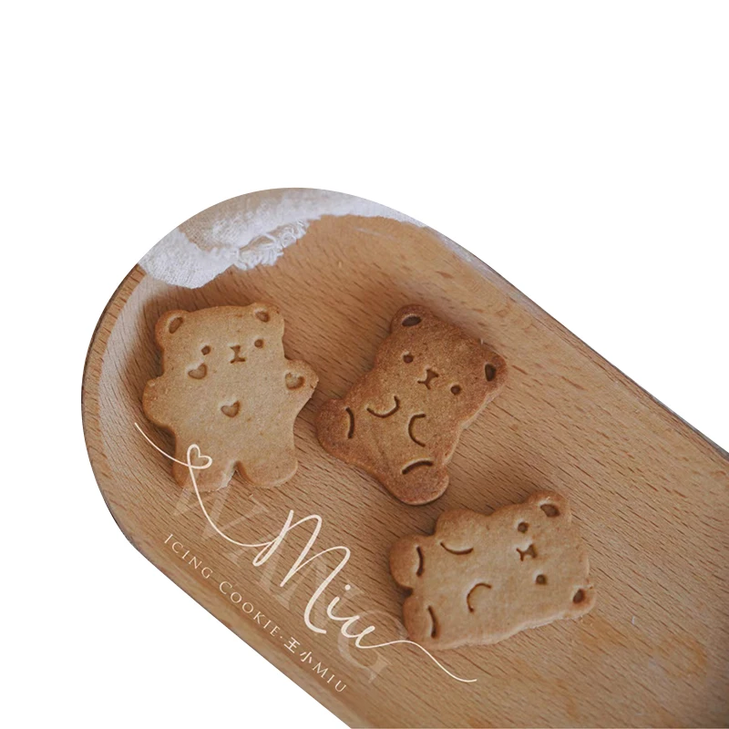 Bear Pattern Cookie Cutter Valentine\'s Day Love Bear Animal Shape Biscuit Mold Hand Pressure Fondant Cake Decorator Sugar Craft