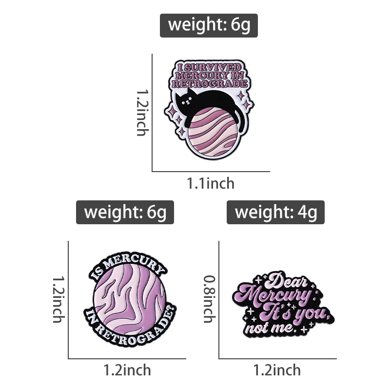 Is Mercury In Retrograde? Enamel Pins Custom I Survived Mercury In Retrograde Brooch Clothes Lapel Badge Jewelry Gift for Friend