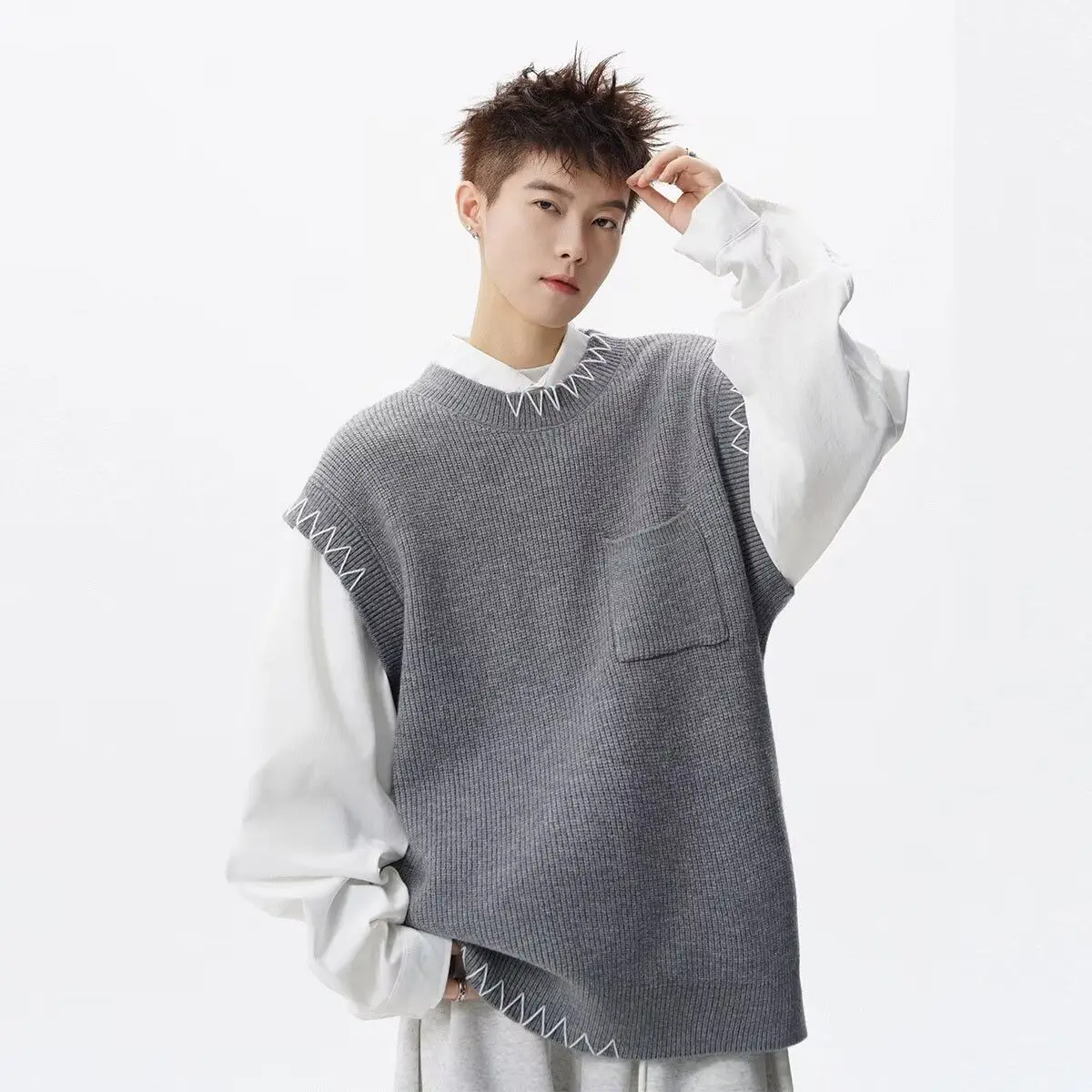 

Vests Waistcoats Thin Womens Vest Neck Top Autumn Cords Lapels Epaulets City College Class Company Sleeveless Officewear Commute