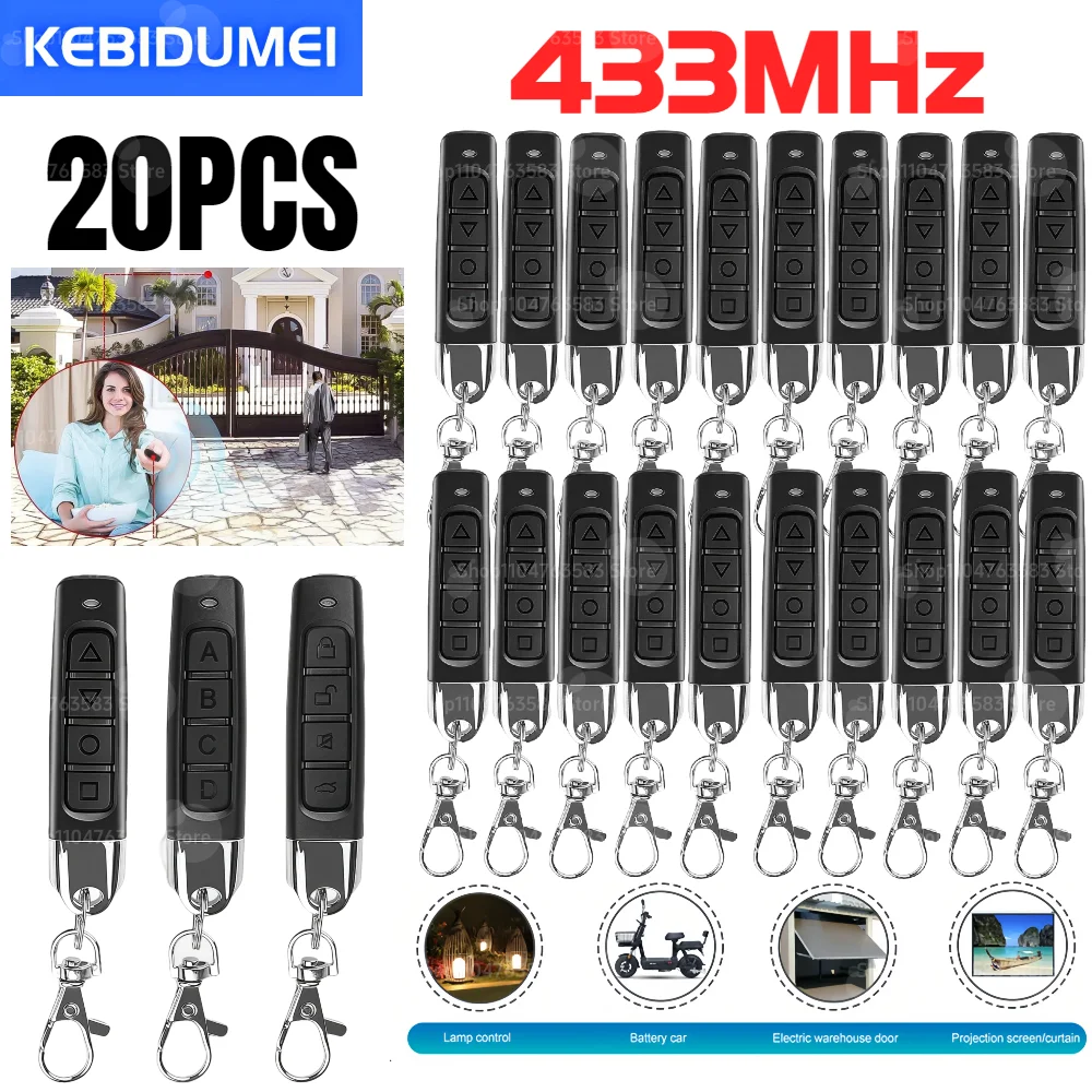 20PCS 433MHz Auto Copy Remote Control Electric Garage Door Opener Remote Controller Duplicator Clone Cloning Code Transmitter
