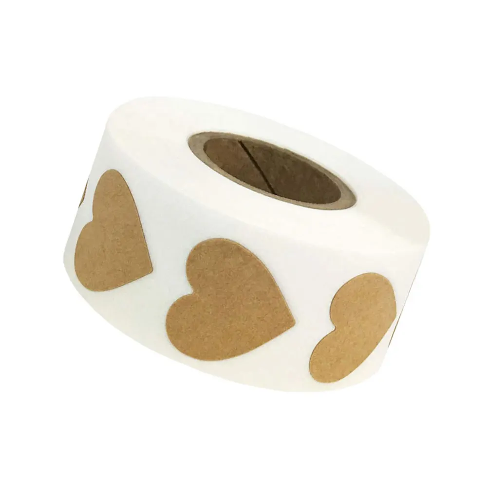 1 Roll Heart Shape Sticker Strong Adhesive Self-Adhesive Romantic DIY Label for Valentine's Day Candy Bag Stickers