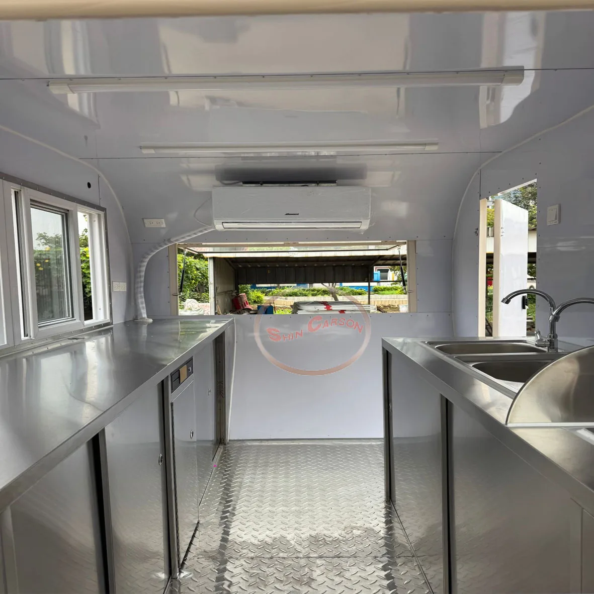 حجم مخصص المطبخ المحمول فان مقطورة الوجبات السريعة لشاحنات التاكو المطاعم النبيذ الآيس كريم وجبات خفيفة البائعين