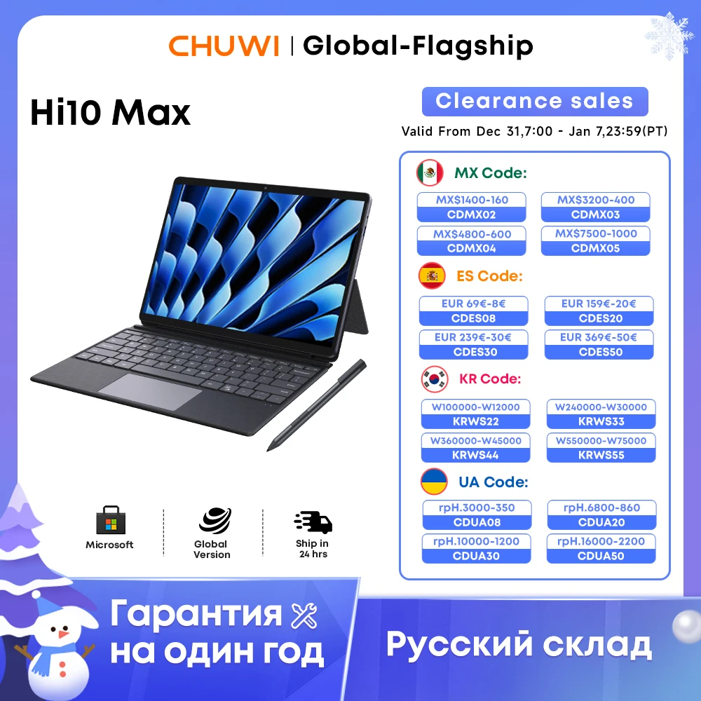 CHUWI Hi10 Max 2 in 1 Tablet Laptop Intel N100 12.96 Inch Touch 3K IPS Screen 12GB DDR5 512GB SSD Tablets Windows 11 PC 2024