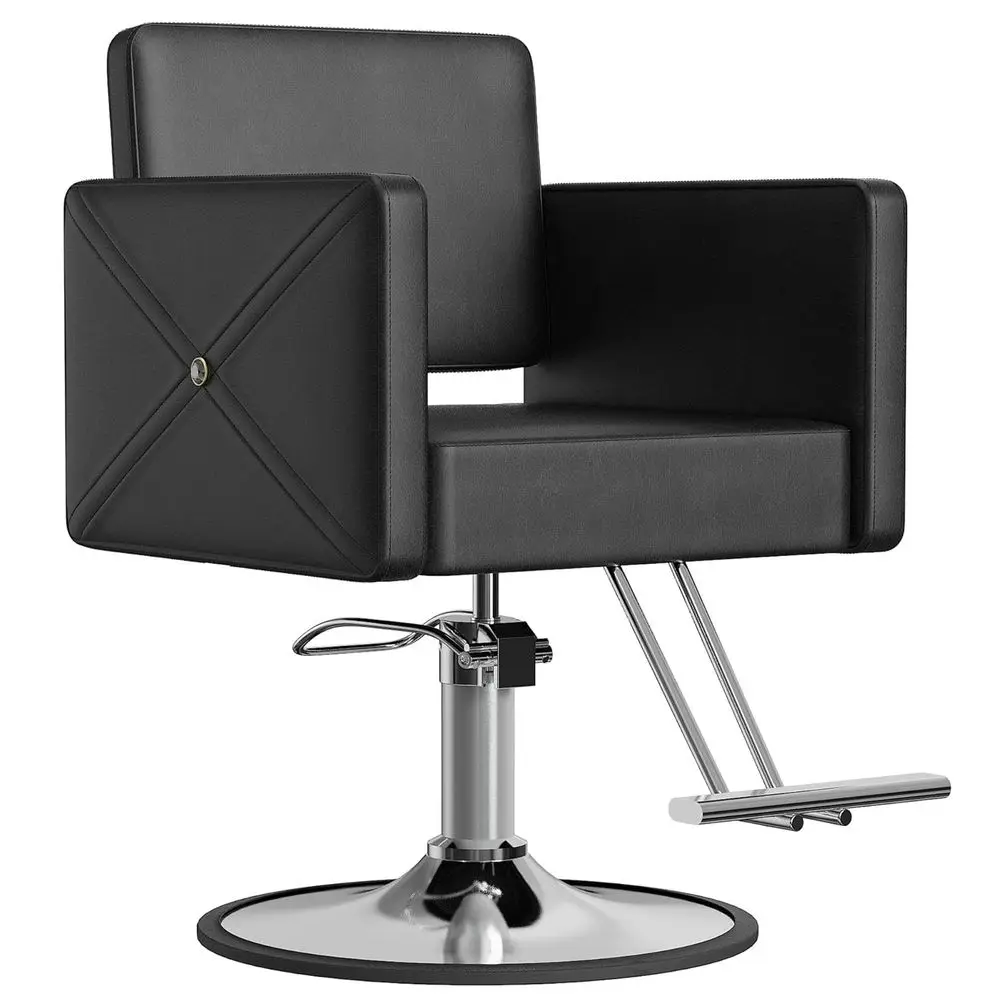 

Adjustable Hydraulic Hair Styling Chair, 360° Swivel, Multifunction for Salon or Home, Black