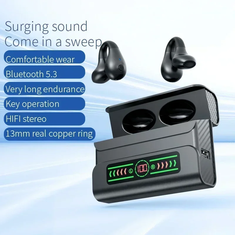 Touch Control Gaming Earphone Smart Noise Reduction Sport Earbuds Bluetooth-Compatible 5.3 Waterproof Wireless Headphones