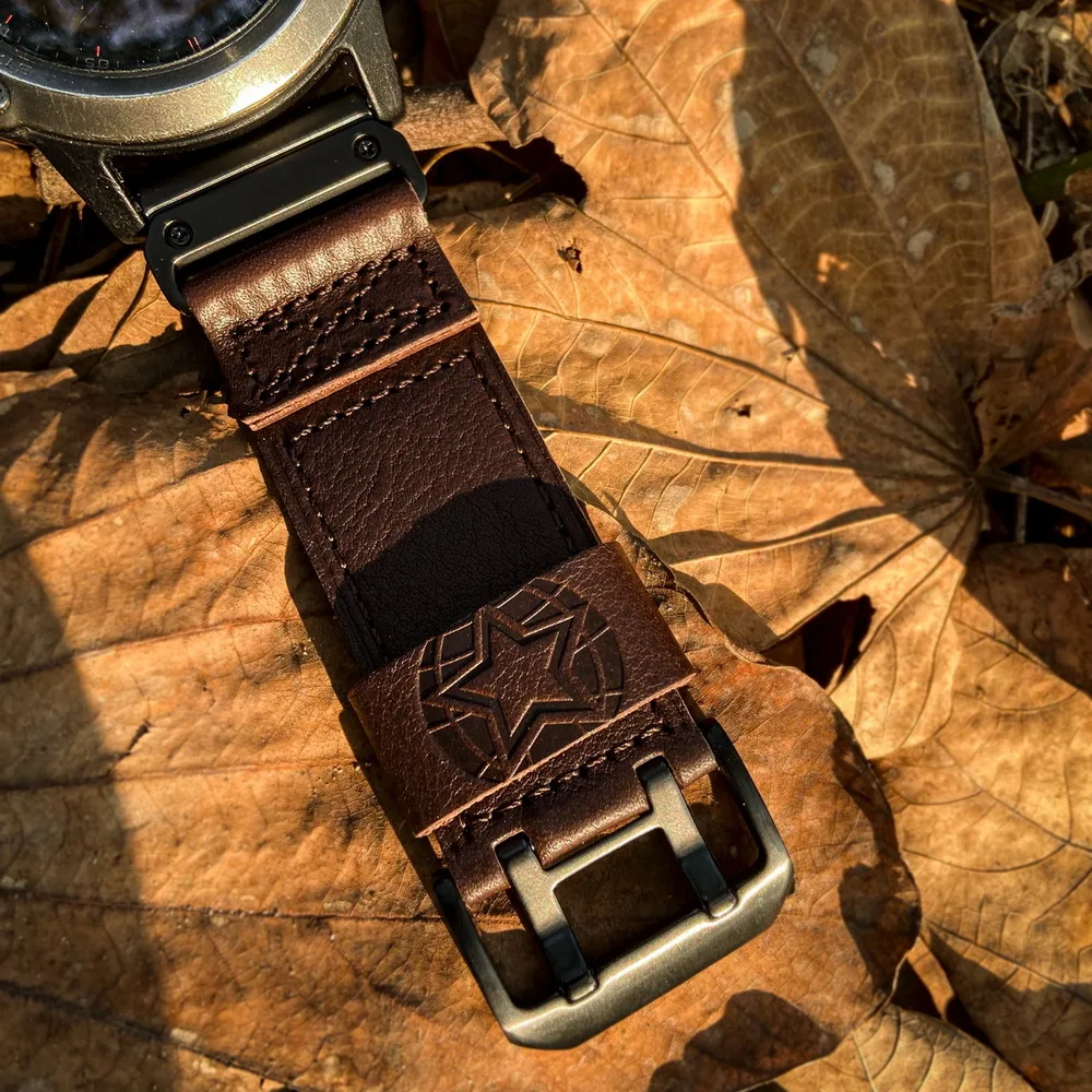 

HEMSUT For Garmin Watch Band Cowhide Quickfit 20 22 26mm soft Genuine Leather Wrist Strap Compatible Fenix Tactix/MARQ/