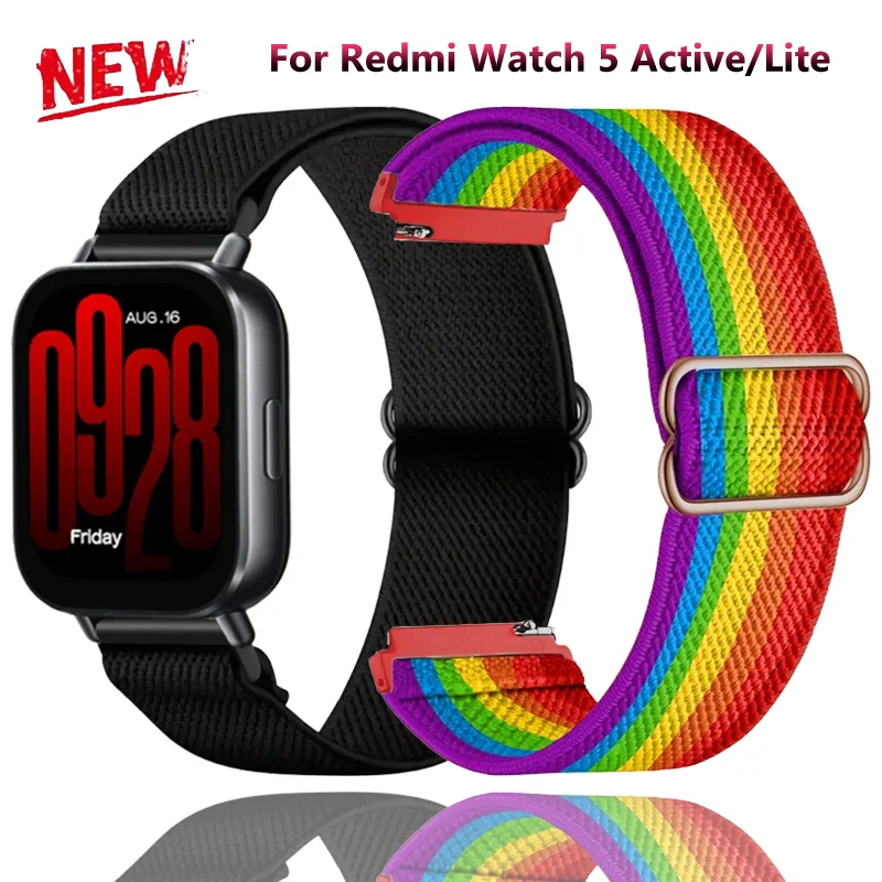 20mm 22mm Nylon Strap For Redmi Watch 5 Lite-Active/Oneplus Watch 4-3-2R Soft Braided Wristband For Amazfit Active 3-2-Max/Bip 6