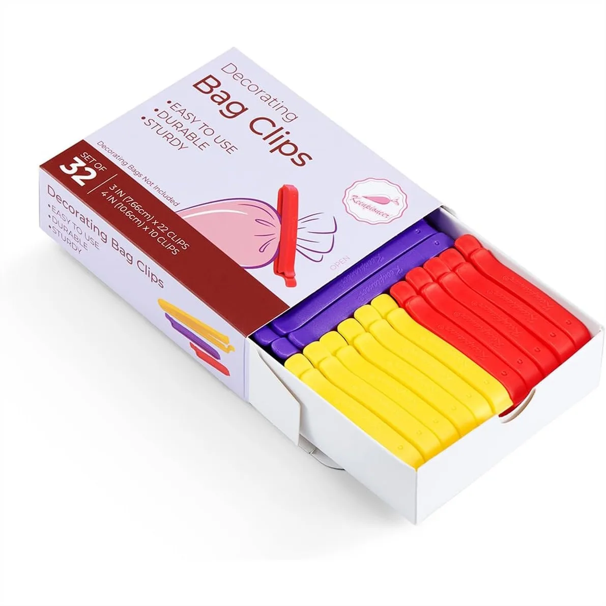 Bag Sealing Clips 32 Pack 3 inch and 4 inch for Food Storage and Snack Bags