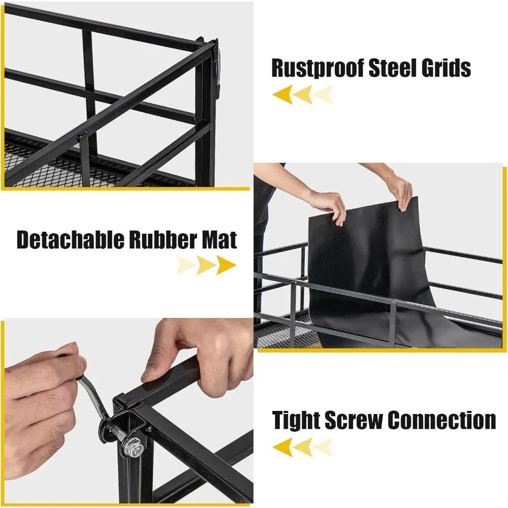 Heavy-Duty Garden Cart with 1200 lbs Capacity, Rotating Handle, Removable Sides, 13 Wheels, Metal Utility Wagon for Outdoor Task