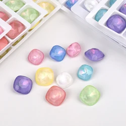 10mm Cushion Crystals Strass Pointback Glass Rhinestone Glitter Mocha Jewelry Accessories Korean Style Glue On Nail Charms