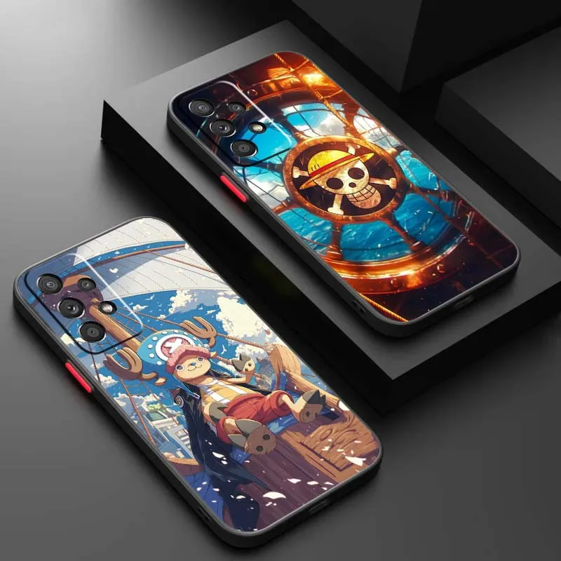 

Cartoon One Piece Zoro Art Phone Case For Samsung A73 A72 A71 A55 A54 A53 A52 A51 A35 A25 A15 A14 5G Frosted Translucent