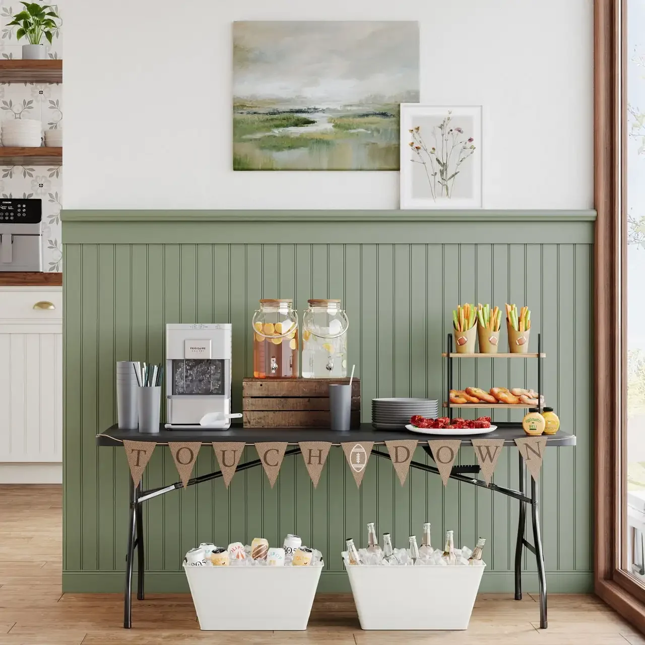 6 Foot Bi-Fold Plastic Folding Table, Black