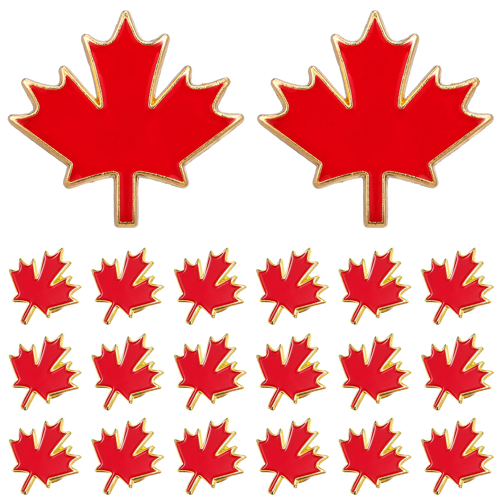 

20pcs Leaf Brooch Maple Leaf Badge Durable Metal Breastpin Small Badge Canada Woman Lapel Pin Gifts Accessories