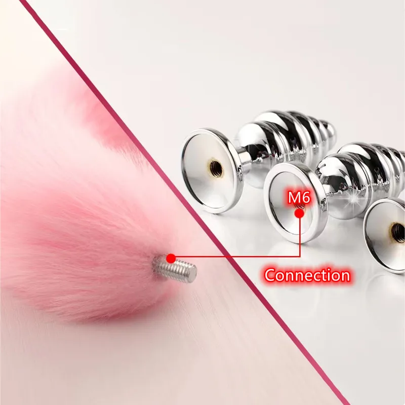 Adult Metal Anal Dilator Butt Plug with Fetish Tail Fit Stopper for Women Men Fun Games Anal Training Sex Toys Erotic Shop