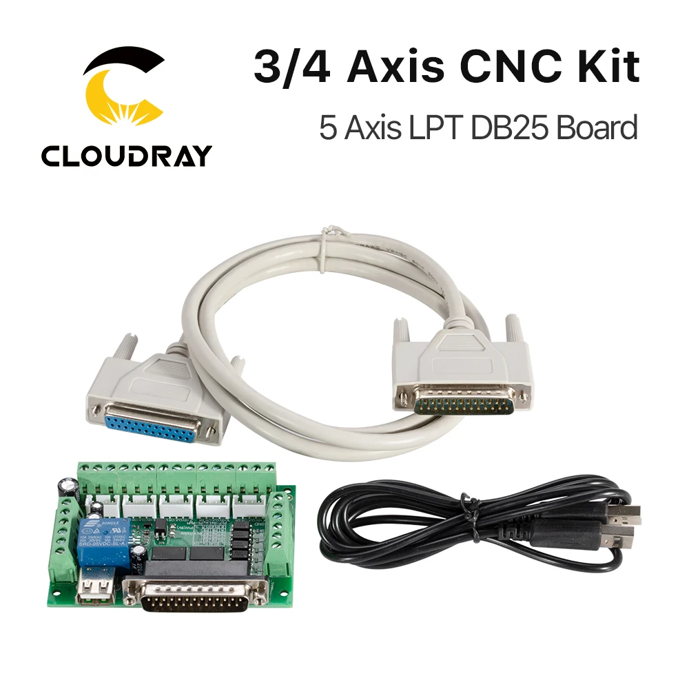 Cloudray 3/4 Axis CNC Kit Nema23 3.0N.m Stepper Motor Driver USB LPT Controller Board and 350W Power Supply