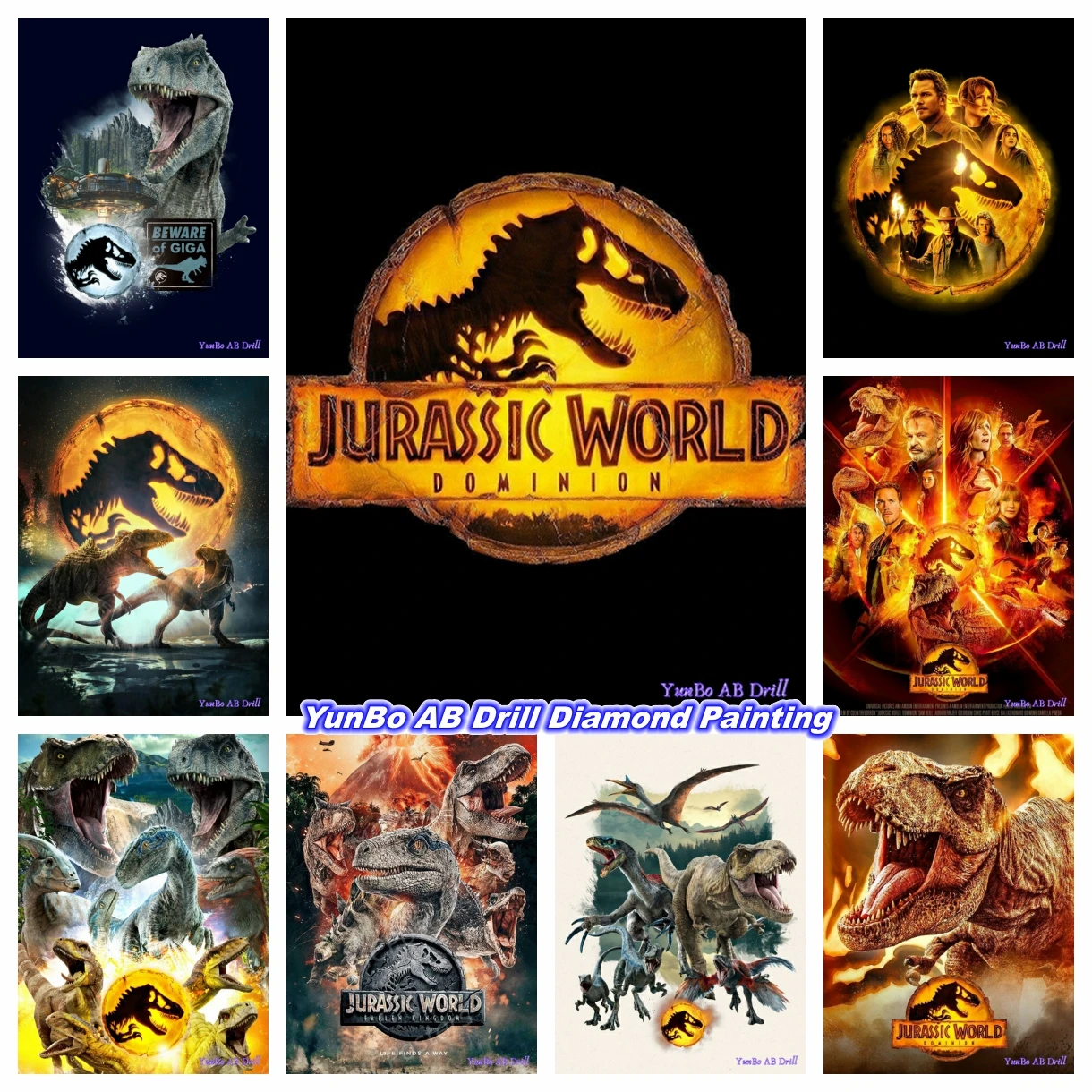 Jurassic World Dinosaur Park AB Diamond Painting Embroidery Tyrannosaurus Animal Art Cross Stitch Mosaic Home Decor Puzzle Hobby